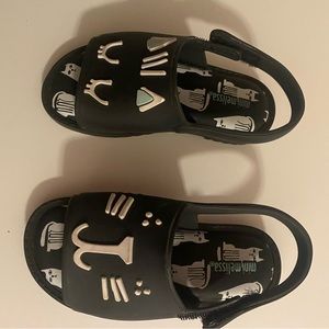 Mini Melissa Black Kitty Sandals - Toddler 8